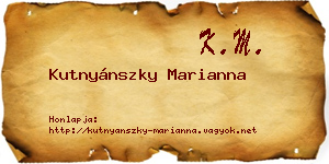 Kutnyánszky Marianna névjegykártya